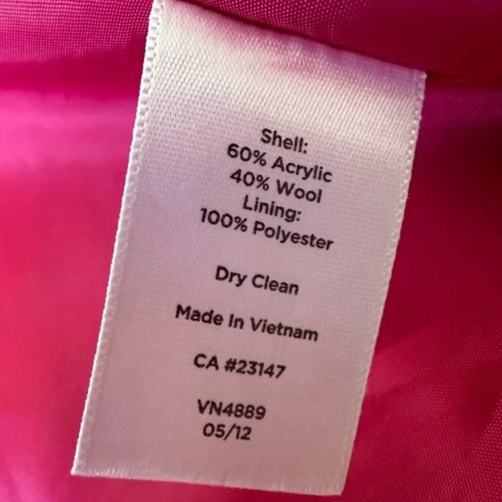 Talbots Pink Wool Blend Zip Blazer Jacket - Picture 12 of 12